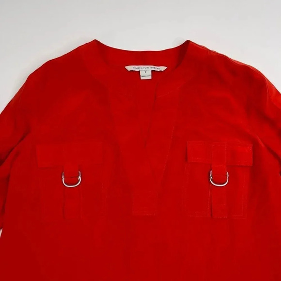 DVF Diane Von Furstenberg “Danielle” 100% Silk Blouse - Picture 3 of 11